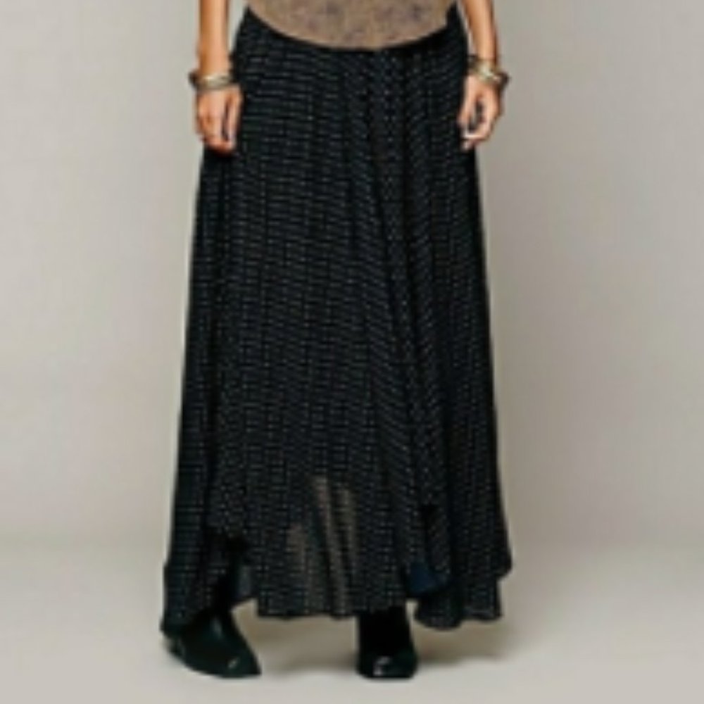 Free People: Good Condition Polka Dot Maxi Skirt